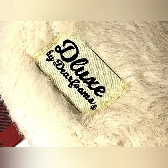 Dluxe by Dearfoams Plush Faux Fur “Super Mom” Slippers Size Large 9-10 - Picture 6 of 12